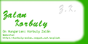 zalan korbuly business card